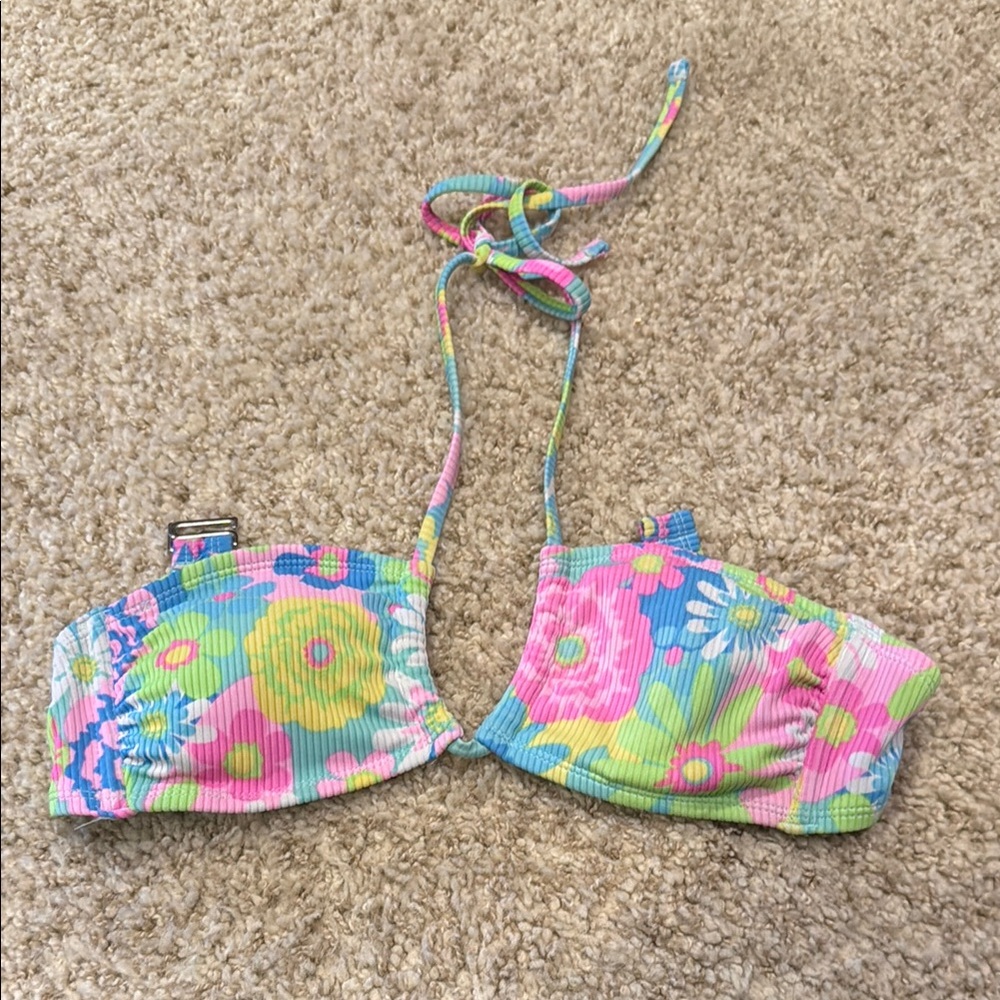 Xhilaration Colorful Floral Bikini Top Size M